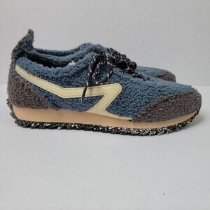 Rag & Bone Retro Runner Sherpa Fleece Sneakers Blue Grey Women's Size 40